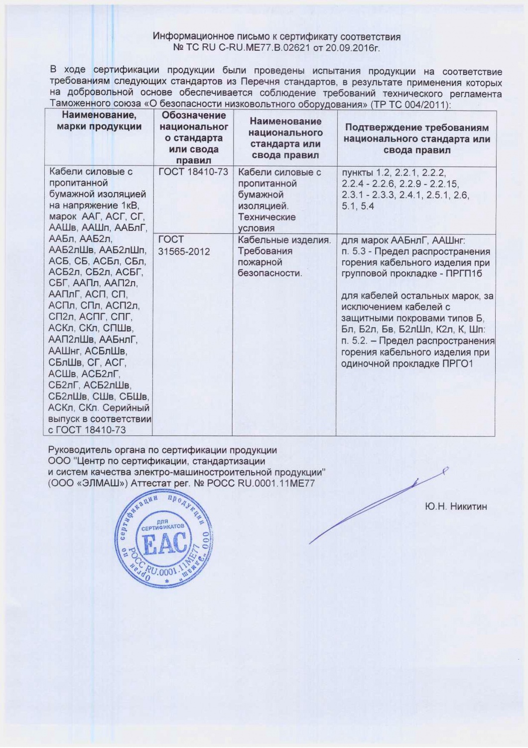 кабель АСБл сертификат Рыбинск Кабель